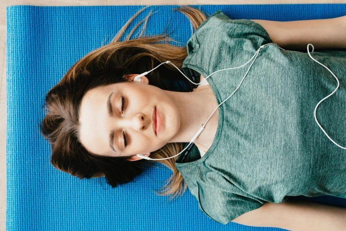 Woman listening to music relaxing 1